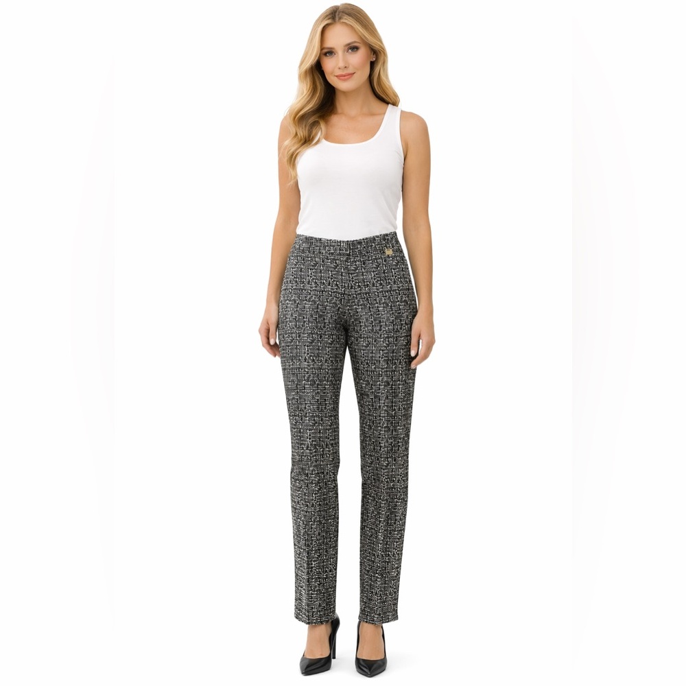 Ellen Tracy Black and White Patterned Dress Pants | Size 8